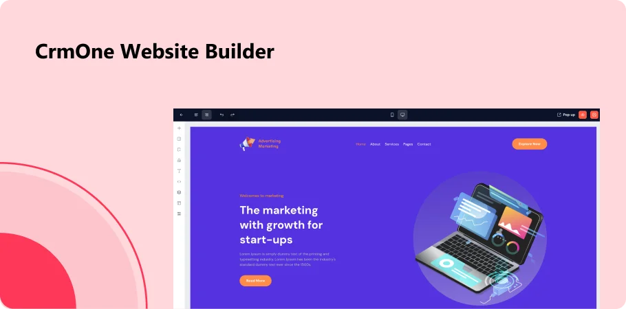 crmone website builder with templates