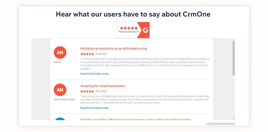 CrmOne Reviews