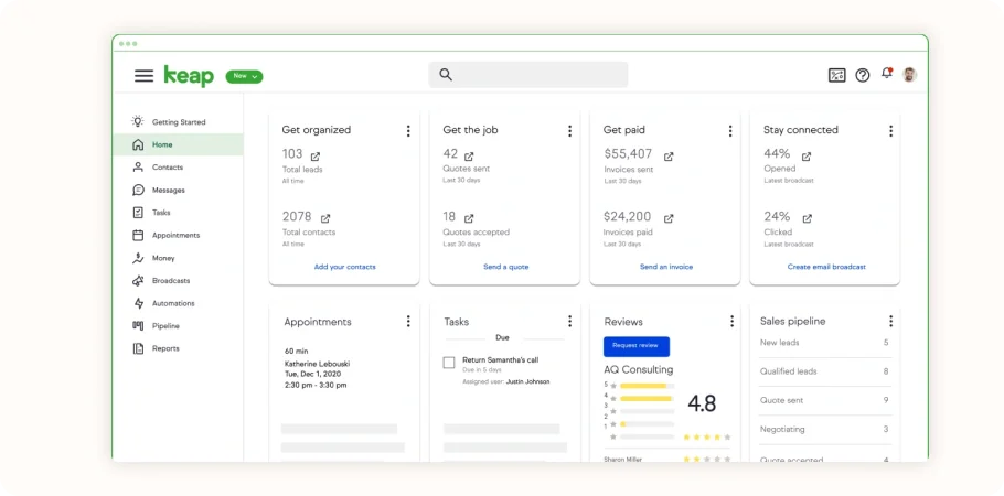 pipedrive vs Keap CRM