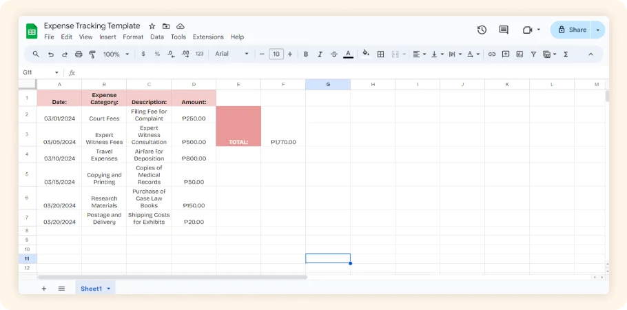 Expense Tracking