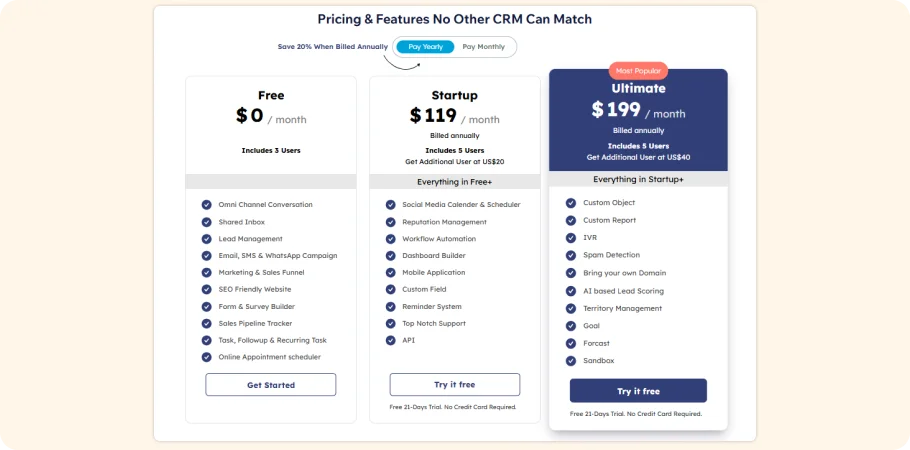 CrmOne Pricing for government