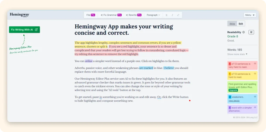 Hemingway Editor