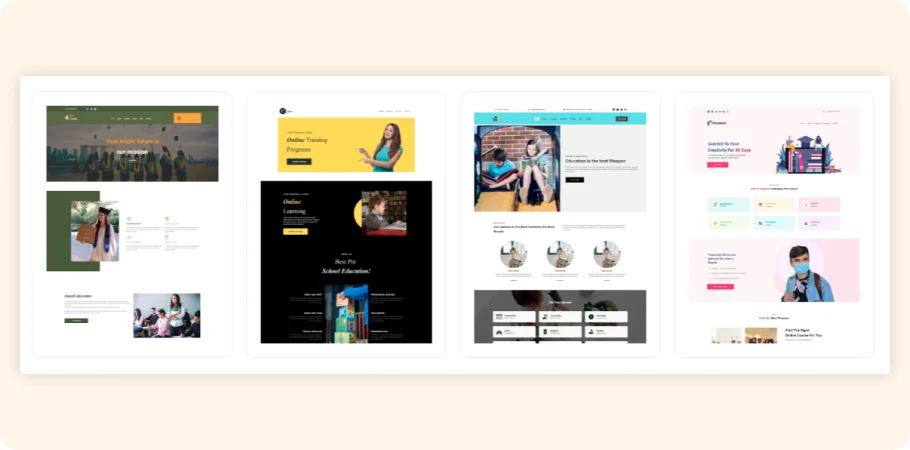 Website Templates Builder for Higher Education