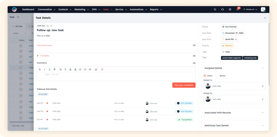 task management dashboard