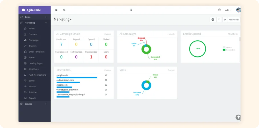 Agile CRM offers deal-tracking capabilities