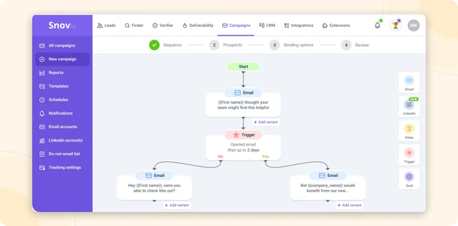 Snov.io as an email automation tool